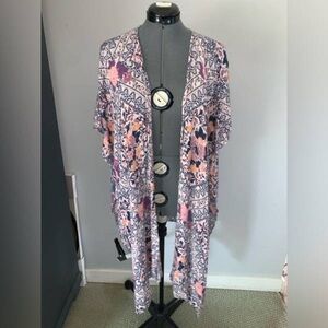 Floral Open-Front Cardigan Sweater